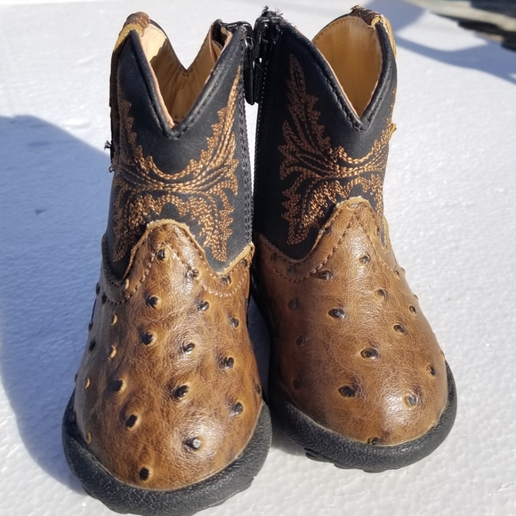 Roper Jed infant western cowboy boots ostrich - Picture 2 of 7